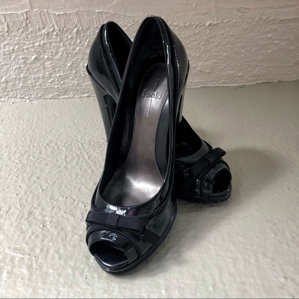 Paolo; Babe - 4” Patent leather peep toe